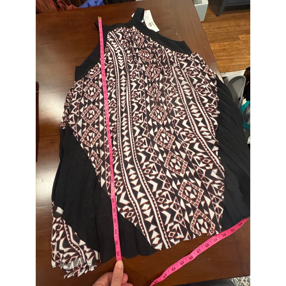 NWT Parker NY Halter Mini Dress Sz Small Black White Geometric Print Sleeveless - Picture 10 of 11